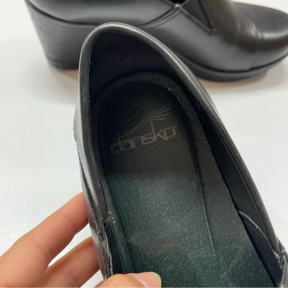 Dansko Rosaline Slip On Wedge in Black Burnished Nappa size 37 - Picture 5 of 11